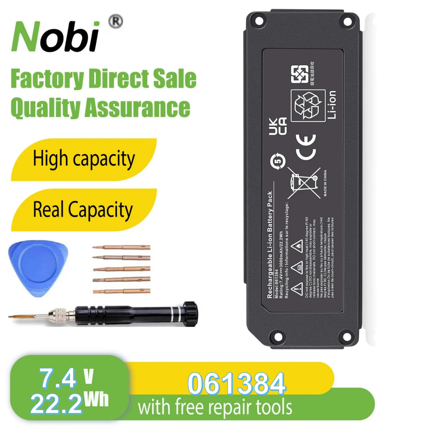 Nobi 061384 061385 061386 063287 21cr19/65 battery for Bose SoundLink Mini one US verion  Mini Speaker one US verion