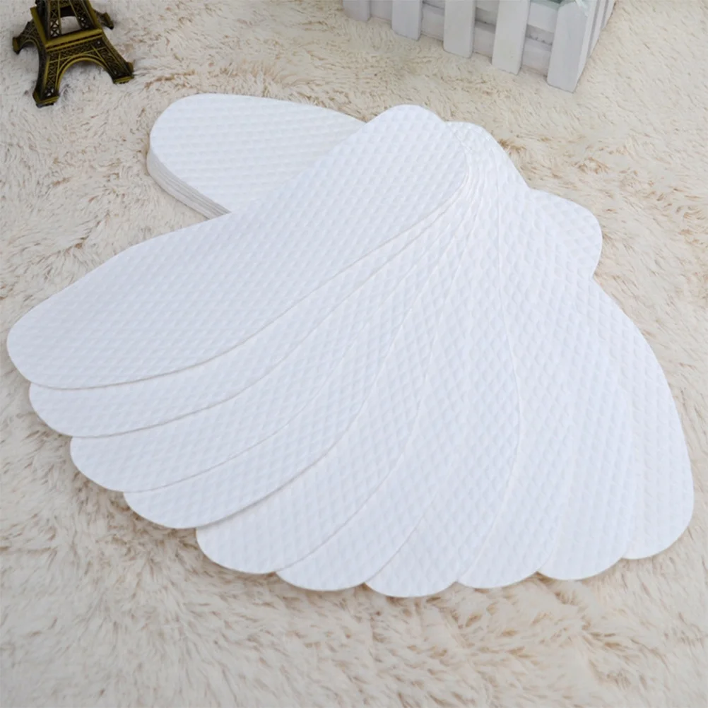 

10Pairs Antibacterial Breathable Insoles Natural Foot Odor Sports Disposable Arch Support Pads Size 45 White