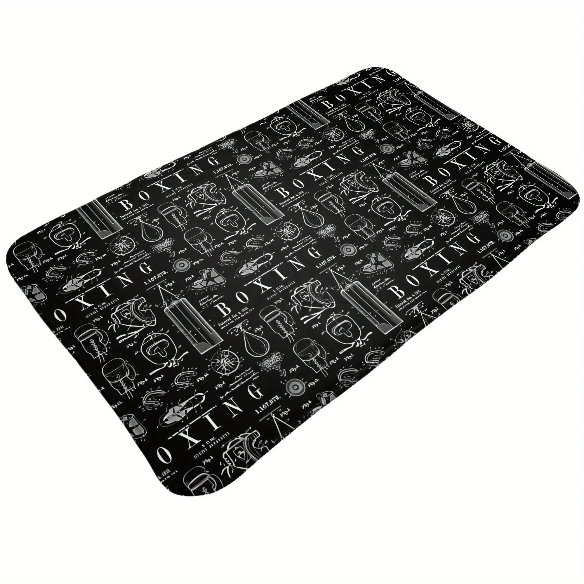 Funny Boxing Gloves and Boxing Theme Bathroom Mat Rug for Man Woman Gym Decor Novelty Bath Mat