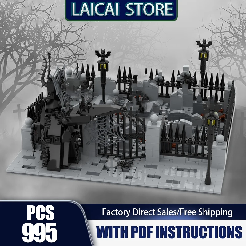 

City Building Model Moc Building Bricks Modular Scary Cemetery Model Technology Modular Blocks Gifts Toys DIY Sets Assembly