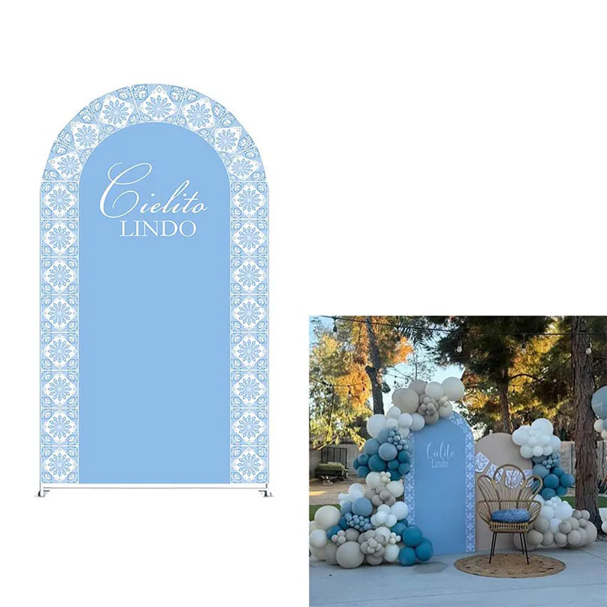 Mehofond Custom 2-Sided Blue Cielito Lindo Mexican Fiesta Birthday Wedding Baby Shower Covers Chiara Arch Decor Backdrop Photo