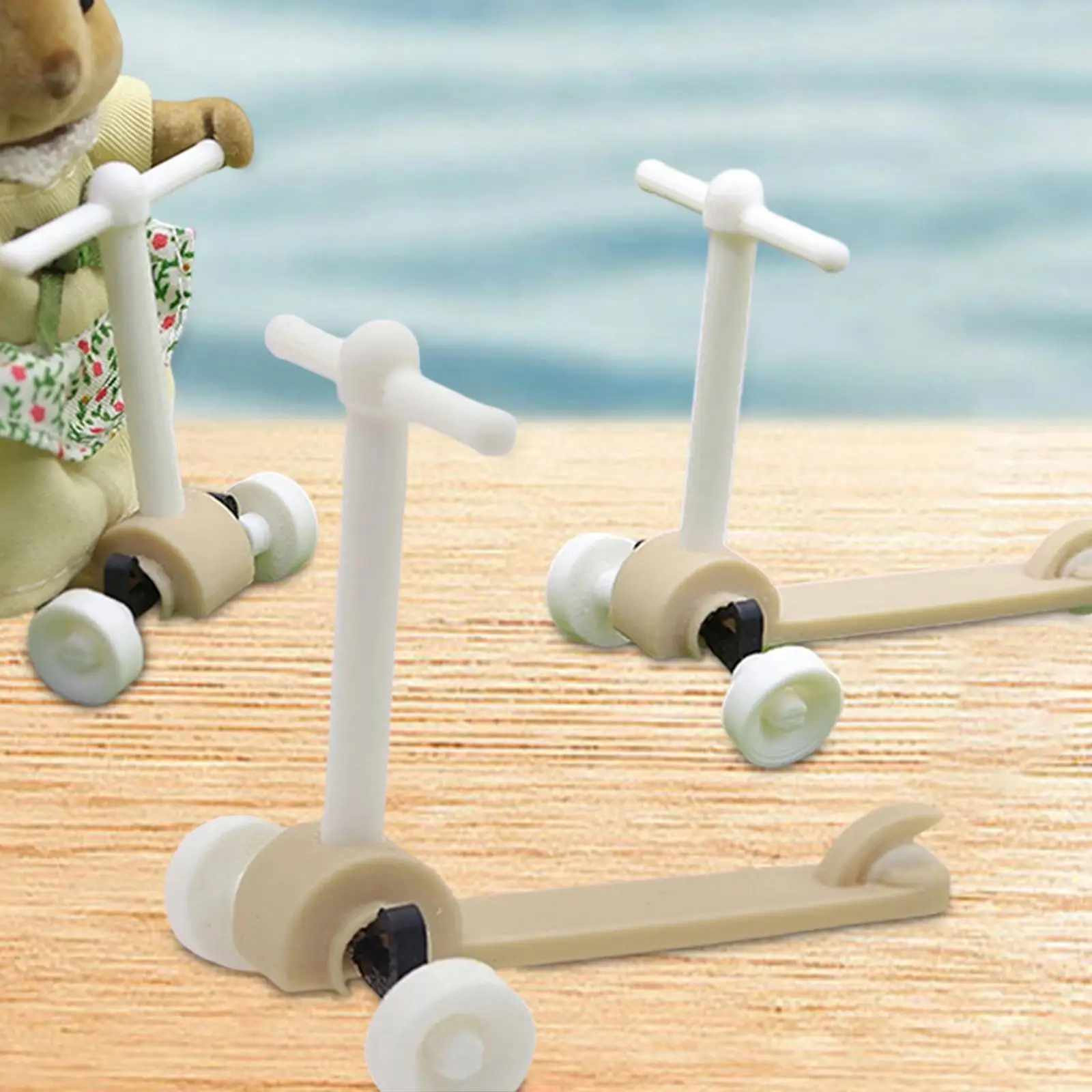 3 piezas Mini Scooters decorativos divertidos móviles escena DIY accesorios realistas para casa de muñecas Scooters en miniatura juguete para niños regalo