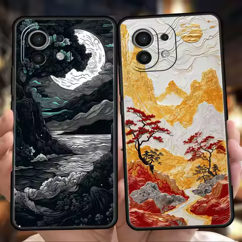 Landscape Painting Phone Case for Xiaomi Mi 14 13 12 11 Ultra 13T 12T Poco C51 F3 F4 F5 X3 X4 NFC M3 Pro Lite 5G Silicone Cover