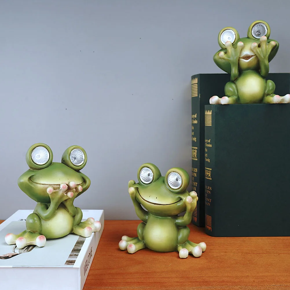 

Solar Frog Decor Garden Statue Resin Craft Resin Ornament Ornament Solar Powered Night Light Outdoor Yard Lawn Decor
