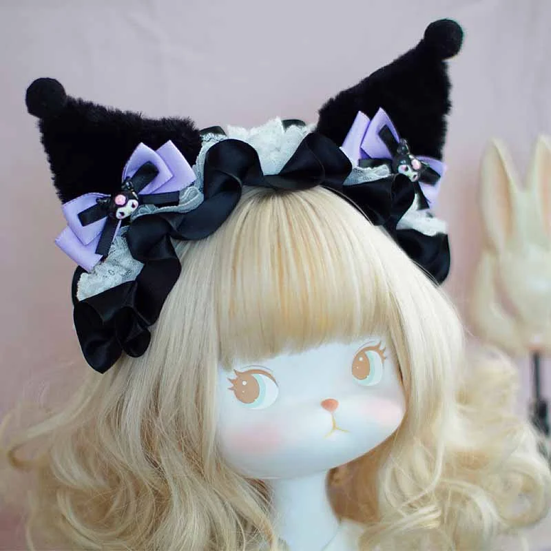 Kuromi-banda de pelo My Melody Cinnamoroll, accesorios para el cabello de Anime, lindos juguetes de Cosplay, tocado de felpa para niñas, regalos