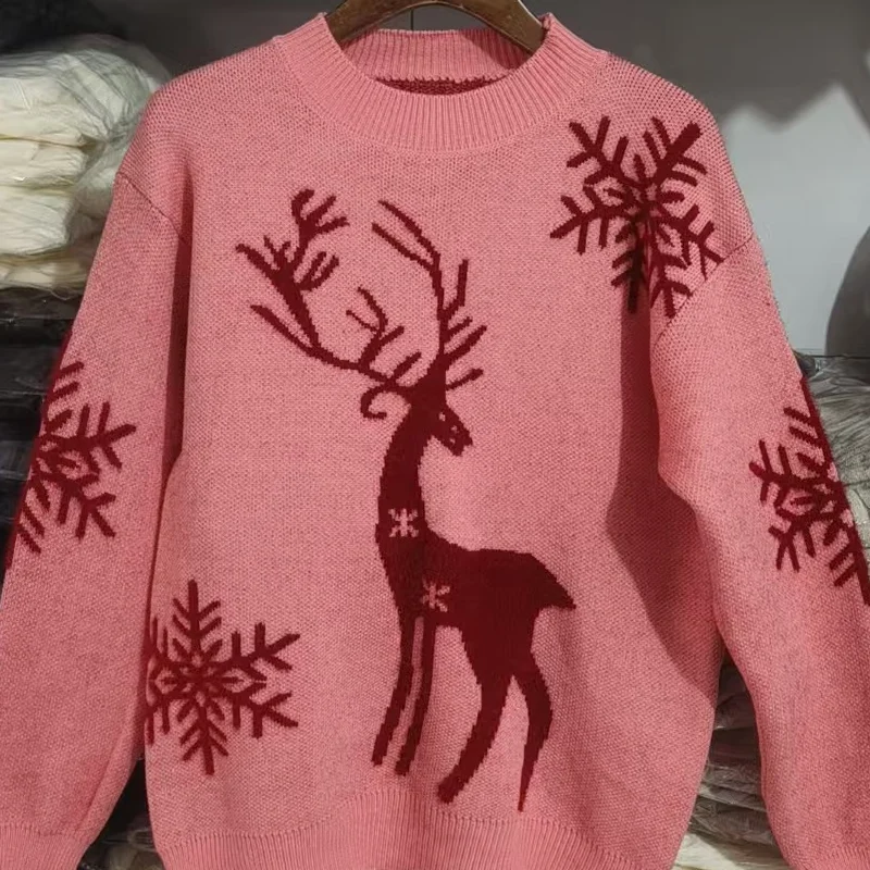 Kawaii فتاة الموضة فتاة الجولة الرقبة سترة تريكو الخريف والشتاء طالب الكرتون ملابس النساء غير رسمية الدفء نمط جديد #6