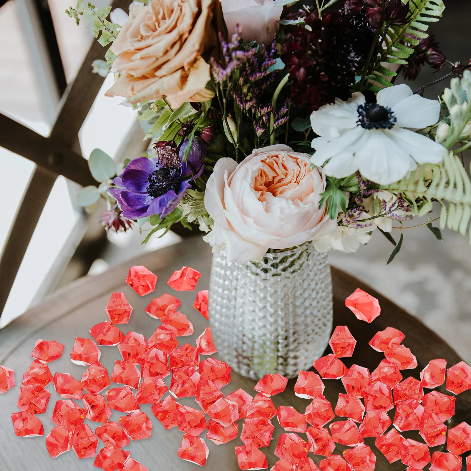 

500Pcs Artificial Acrylic Ice Cubes Irregular Shape Realistic Clear Crystals for Home Party Photography Vase Filler