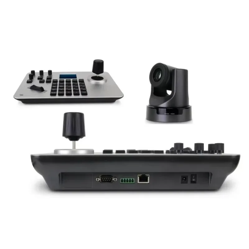 CNC Aluminum PoE Network PTZ Controller 4D Joystick Control Keyboard for Church Live Broadcast Zoom