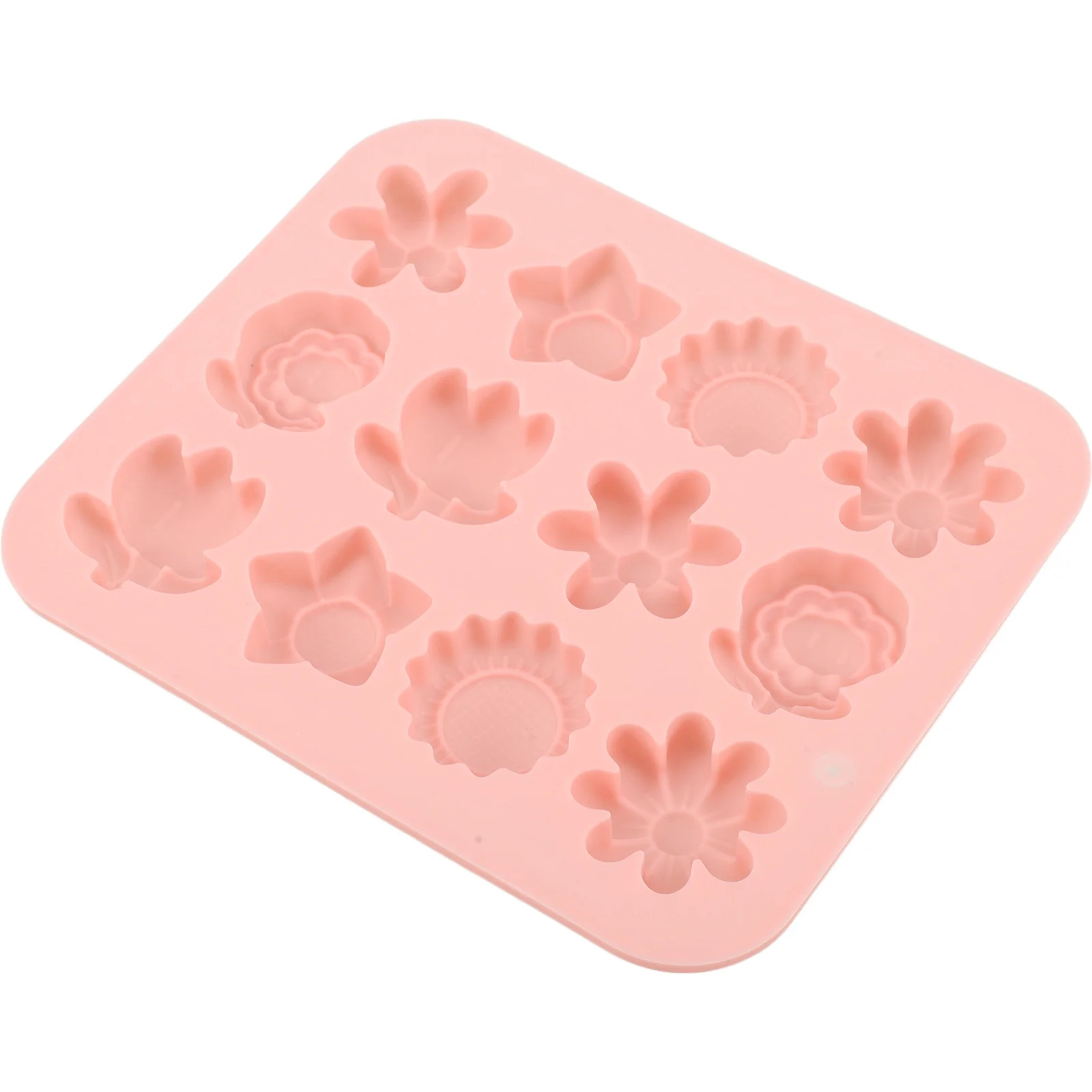 

Flower Chocolate Mold 12-Cave Reusable Sunflower Tulip Shape Practical Non-Cracking Chocolate Candy Mold