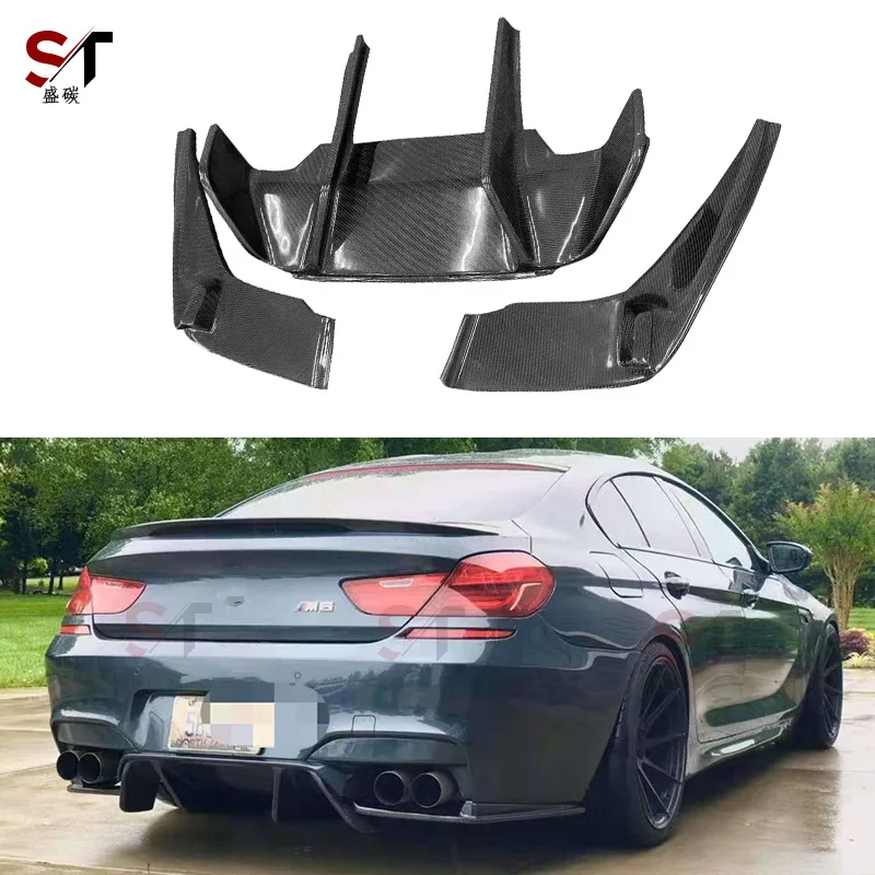 

Подходит для BM M6 F06 F12 F13, задняя губа из углеродного волокна, трехступенчатая задняя губа, диффузор заднего бампера, окруженный