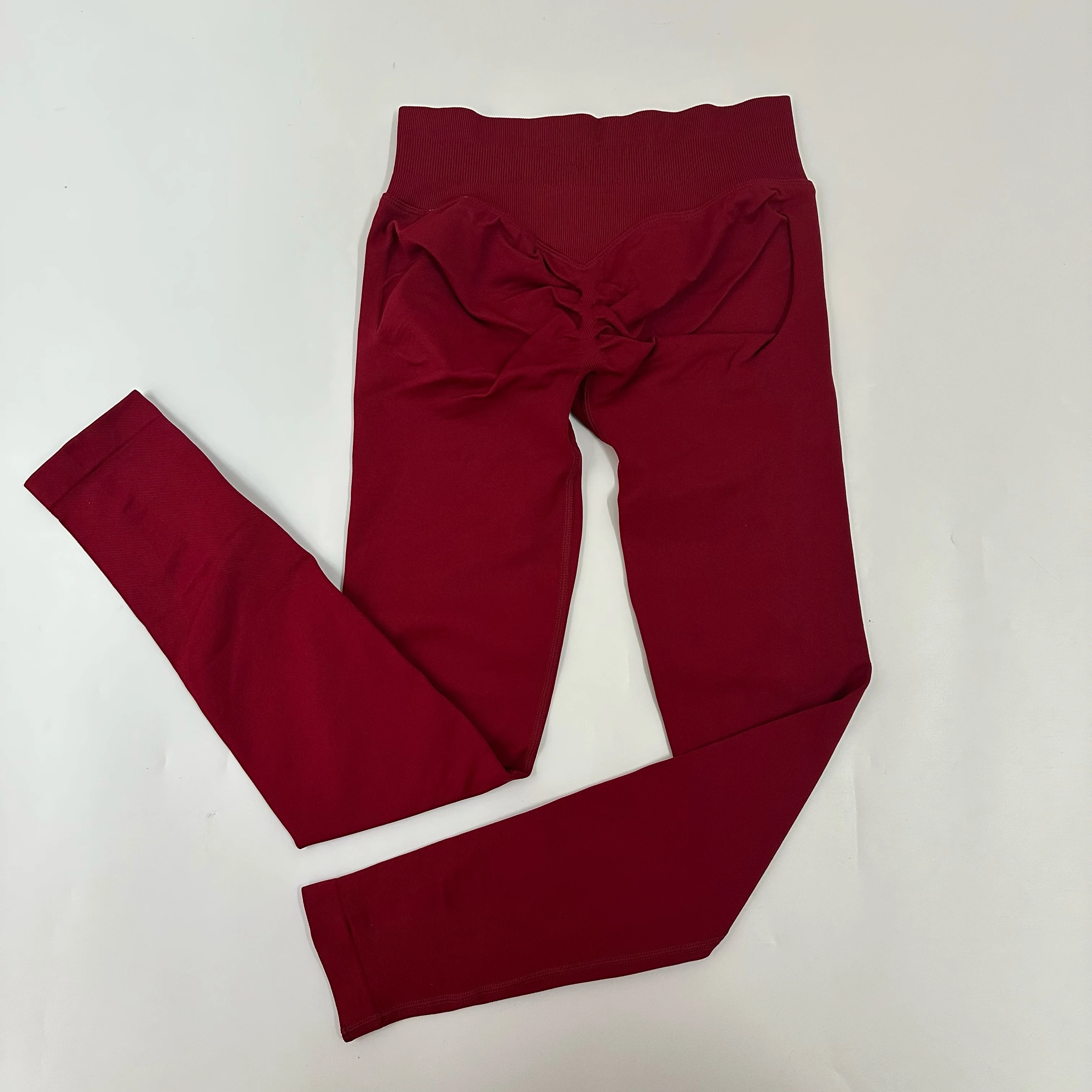 No Logo Yoga Leggings for Women Seamless Yoga Pants Scrunch Butt Lifting Gym Leggings Low Ribbed Waistband Fitness Sports Tights image 5