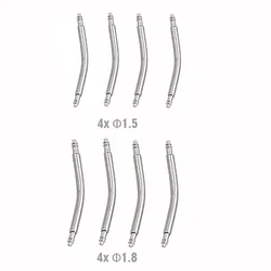 8 Pack Curved Watch Band Pins Tool Kit 4 pcs 1.5mm diameter 4 pcs 1.8mm diameter Bent Watch Spring Bars Watch Bracelet Links