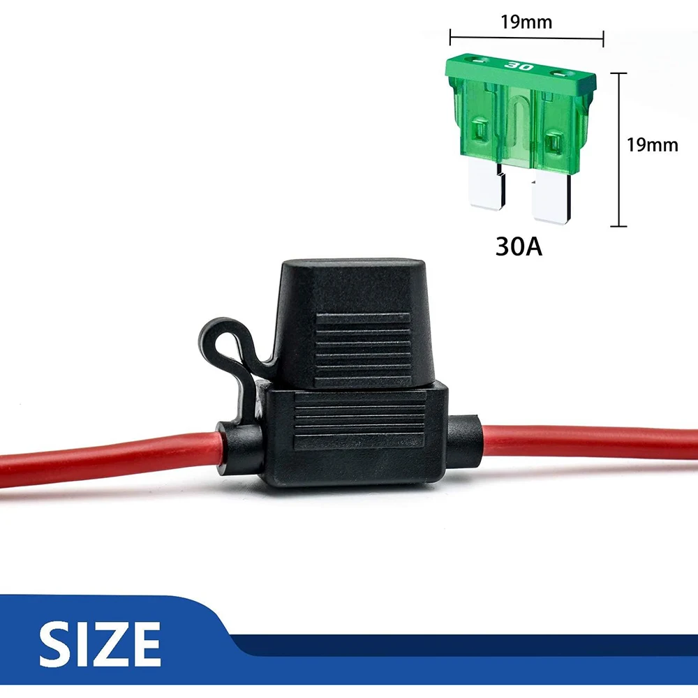12 AWG Inline Fuse Holder - Suitable For 30A Piece Automotive Fuse Tap Changer, No. 12 Fuse Holder (6 Packs)