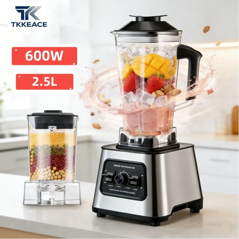 2,5L Multifunktions-Standmixer 600W – Hochleistungs-Eiszerkleinerer, Prozessor und Kochmaschine für Eis, Nüsse und Obst