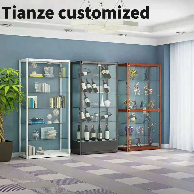 

Customized-Retail Upright Awards Display Showcase Vitrine Showcase Aluminum Glass Display with LED