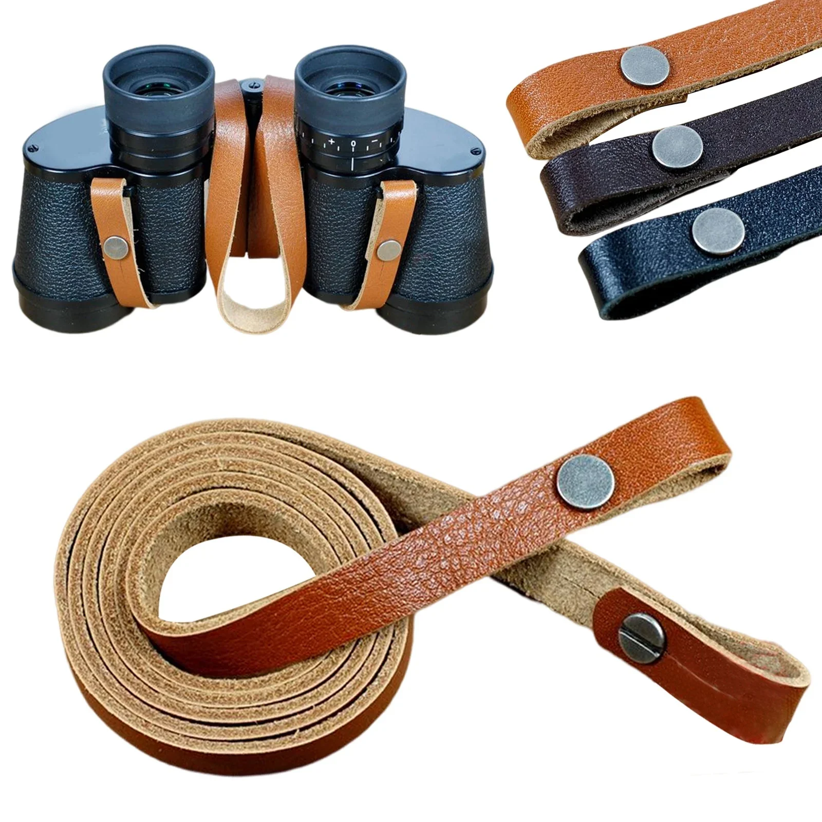 Genuine Leather Handmade Binocular DC Camera Shoulder Neck Case Strap Sling High-end vintage for Camera accessories