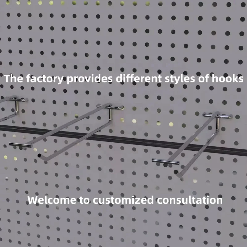 custom.Custom Metal Pegboard Panel Hook Hanging Human Braid Hair Bundle Extensions Wig Accessories Product Display Rack St view 4