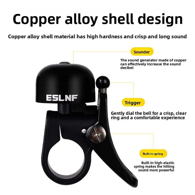   ESLNF دراجة الإبهام جرس القرن المقود الدراجات دعوة جهاز إنذار للتحذير سلامة دراجة سبيكة حلقة هش الصوت الجبلية الطريق الدراجة الملحقات