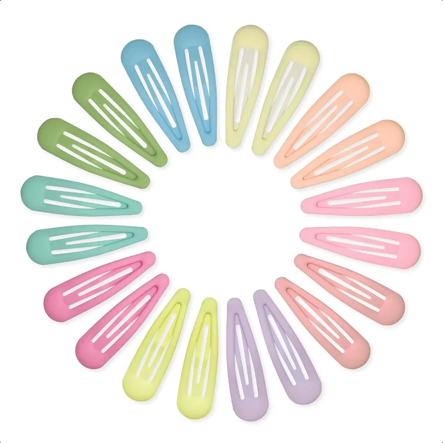 

Small Hair Barrettes For Women No Slips Metal Snap Clips For Thin And Fine HairMatte Yellow Pink Blue Green Purple 20 PCS 1.97