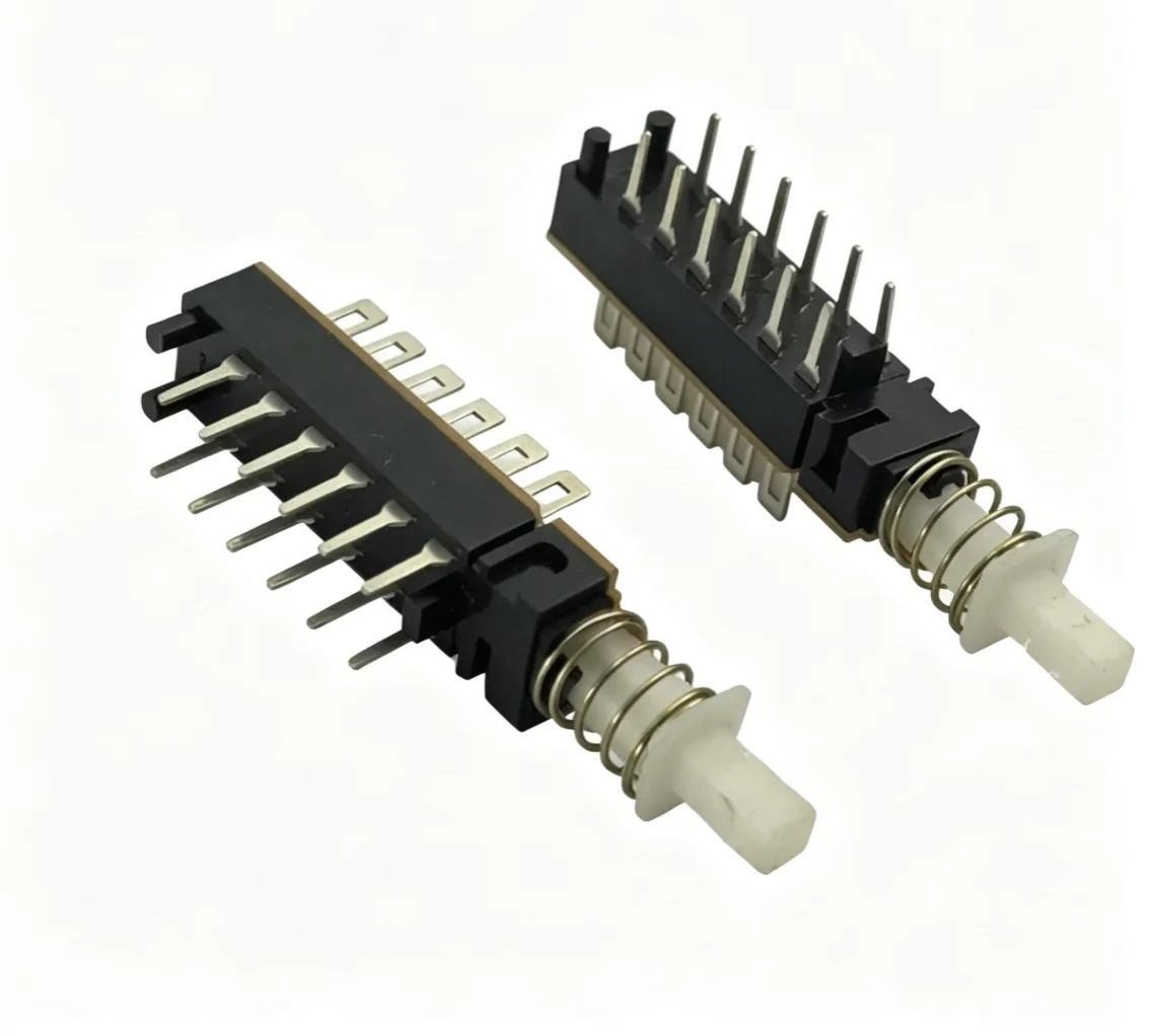 2*6 self-locking switch black piano key switch 12 pins 2pcs