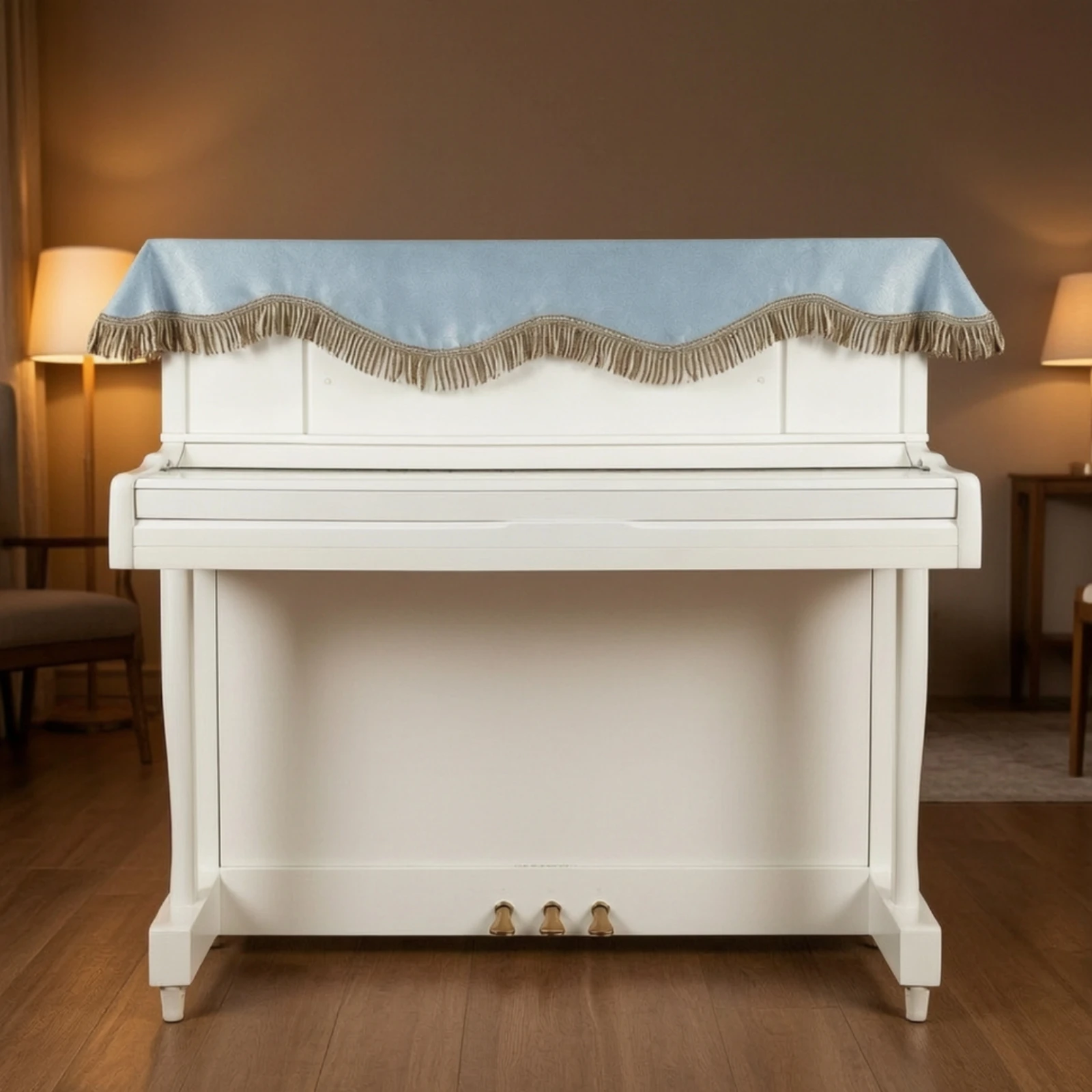Tassel Piano Cover Fringed Border 88-Key Piano Cover 88 Key Keyboard Safeguarding Cloth Elegant Design for Home, Storage