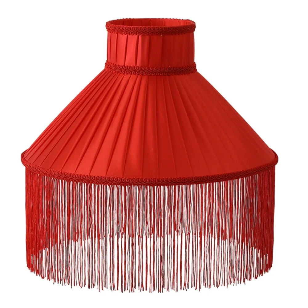 20CM 25CM 30CM Fabric Lampshade European-style Easy To Replace Tassels E27 Lampshade Vintage Style Premium Feel Retro Lampshade