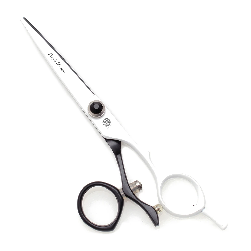 Professionelle Friseurschere 5,5" 6" Purple Dragon JP 440C Drehbare Daumenhaarschneideschere Friseur Effilierschere Z9019 – Detail 13