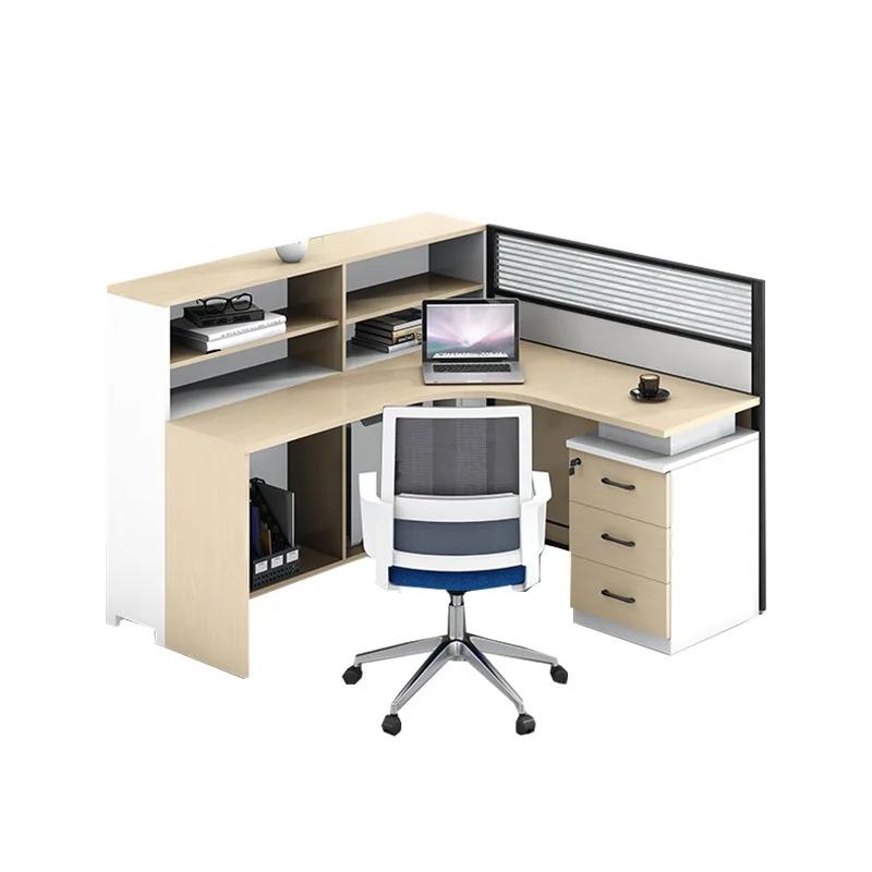 

Simple modern screen staff desk double staff seat