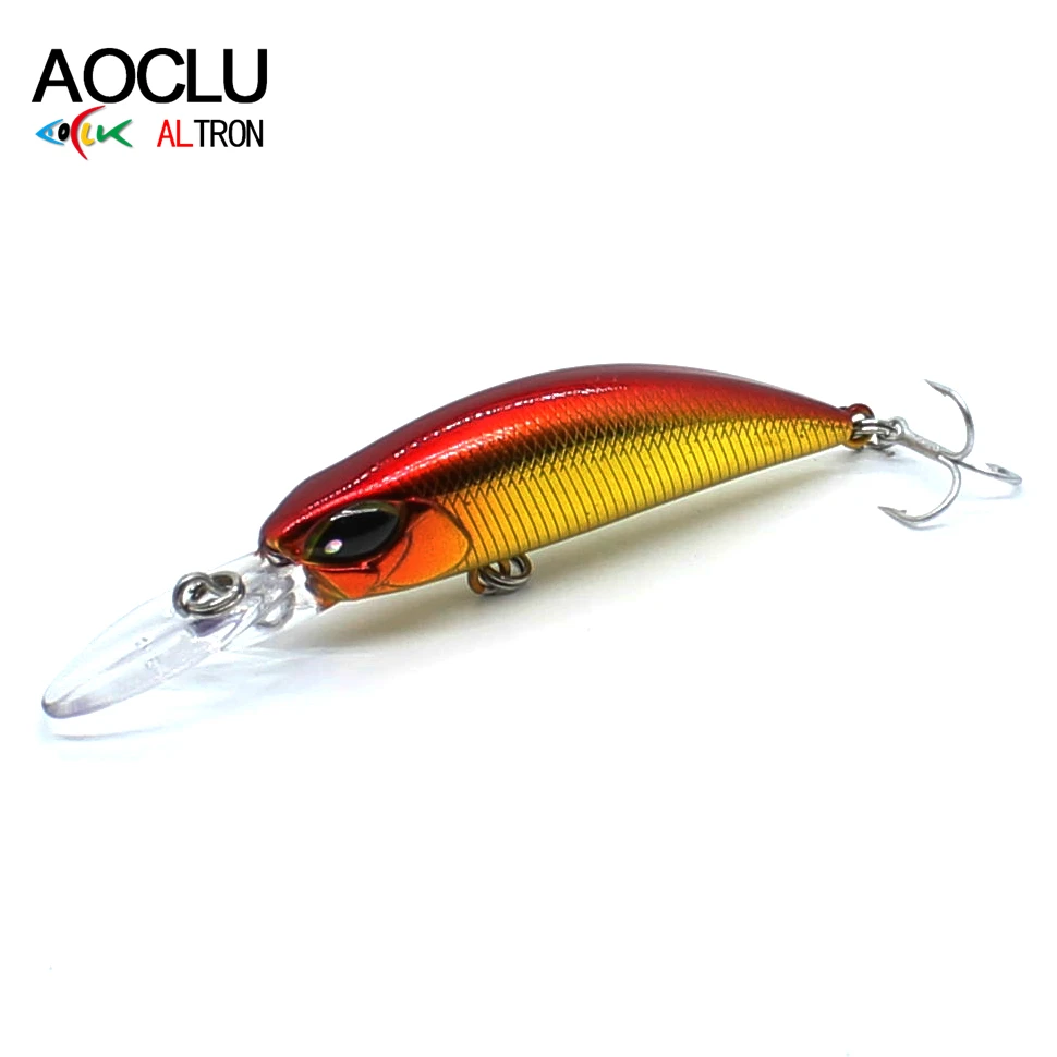 AOCLU-Hard Minnow Crankbait, Sinking Shad, Hard Bait, Saltwater Fishing Lure, Easy Cast, Fresh Saltwater, 70mm, 3.8g Depth 2.5m