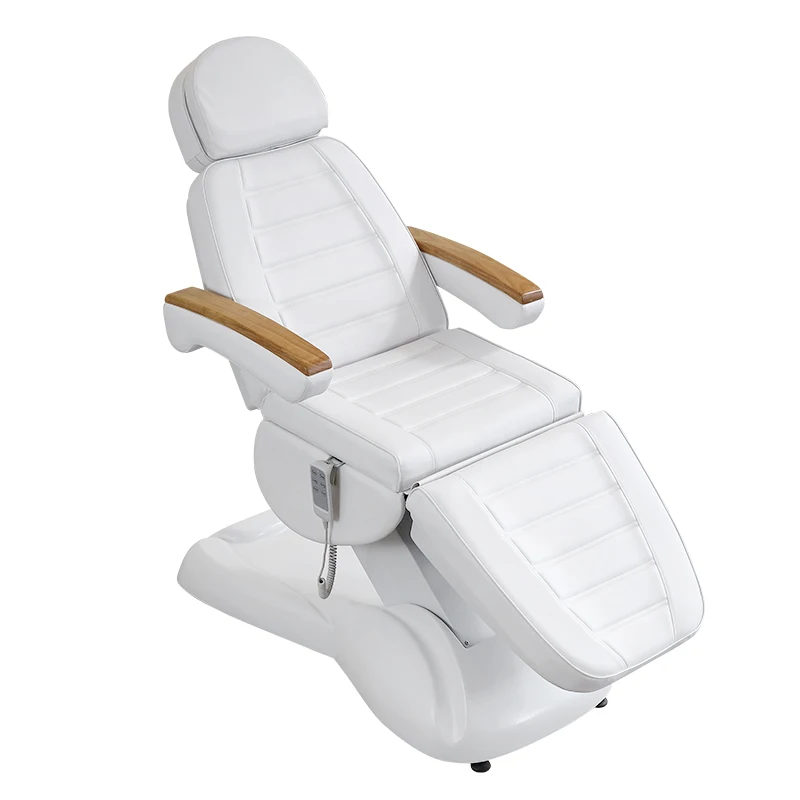Luxury Beauty Salon Facial Bed Electric Height Adjustable Lash Bed Curved Top White Professional Memory Foam Cosmetic Home Use