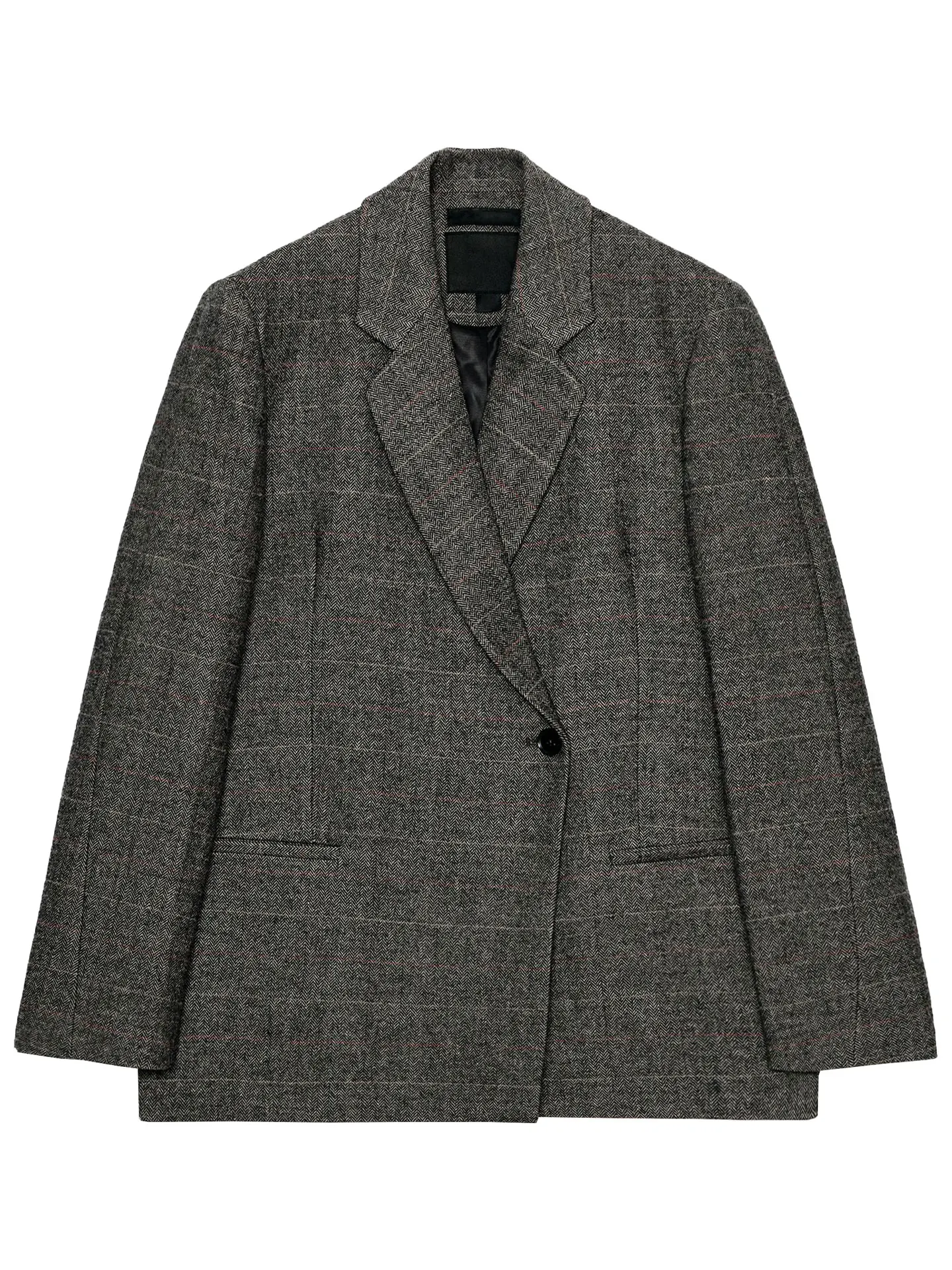 Primavera 2026 feminino casual solto xadrez terno jaet oversized clássico sle longo sve botão acima faionable high-end sentimento