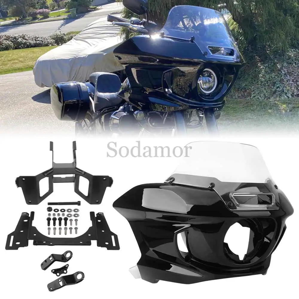 Motorcycle Accessory Headlight Fairing Windshield Windscreen For Harley Softail Low Rider ST FXLRST El Diablo FXRST 2022-2024