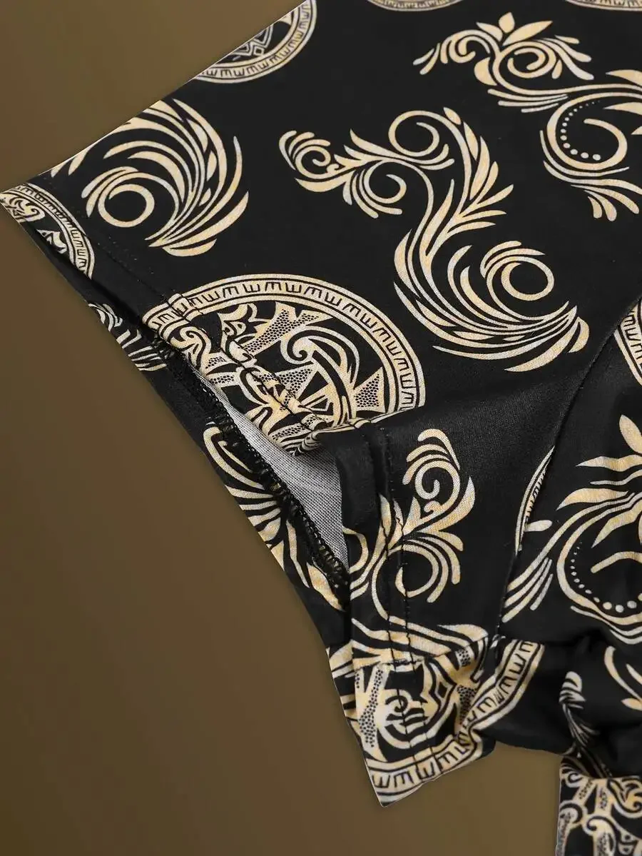 

5-Pack Black And Beige Printed Mens Boxer Shorts, Breathable Comfortable Underwear