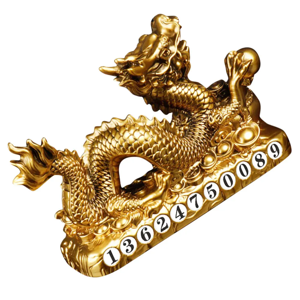 

Car Mascot in The Year of Dragon Chinese Decoration Resin Ornaments Desktop Tiny Figurines Statue