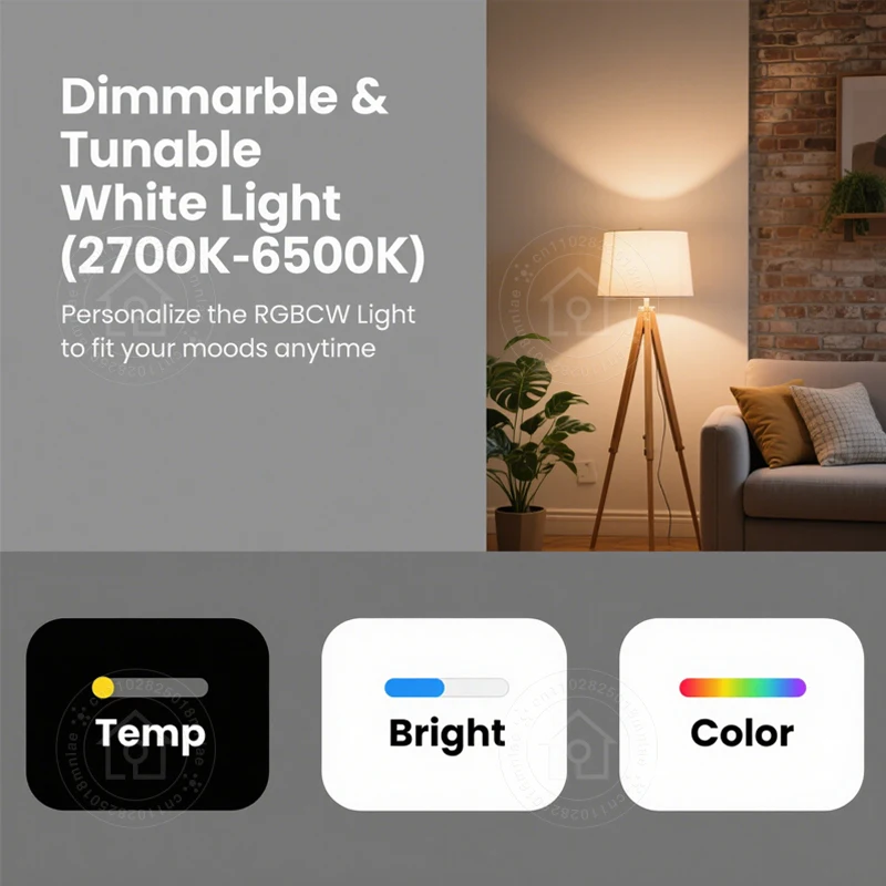 E27 Смарт-лампа Tuya Bluetooth Светодиодная лампа 18 Вт 15 Вт 9 Вт 220 В RGB Лампа Управление через приложение Таймер Регулируемая синхронизация музыки Работает с Smart life