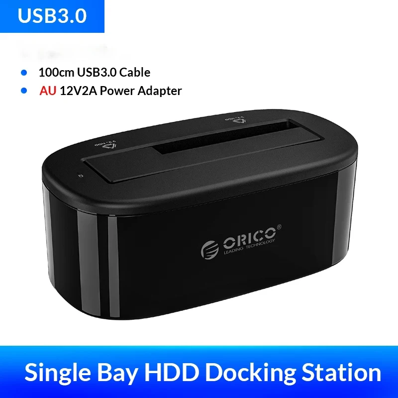 ORICO Dockingstation voor harde schijf USB 3.0 naar SATA HDD-dockingstation voor 2,5/3,5 inch SATA HDD-behuizing en SSD-harddock
