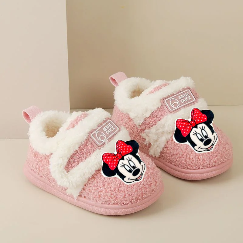 

Disney Minnie Mouse Winter baby shoes cotton slippers Mickey Mouse children's indoor shoes anti-skid floor shoes for boys girls