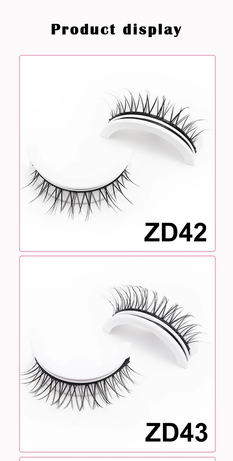 1 Paar Make-up selbstklebende falsche Wimpern aus künstlichem Nerz, keine Rückstände auf der Haut, 3D-falsche Wimpern, wiederverwendbar, natürliche lange Wimpern – Detail 18