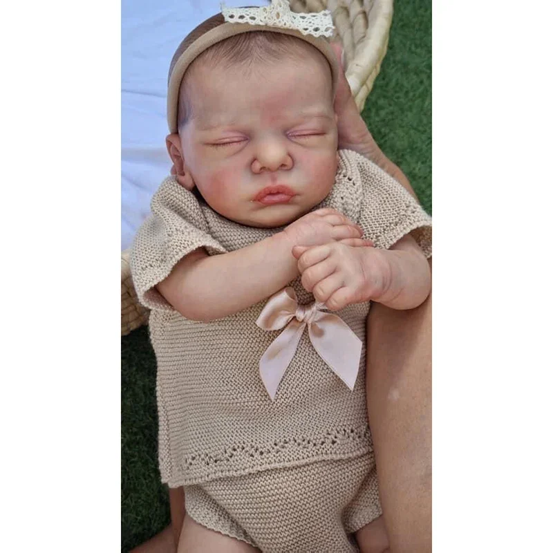 

19inch Reborn Dolls Romy Sleeping Baby with Hand-draw Hair and 3D Skin Lifelike Soft Touch As Gifts for Children