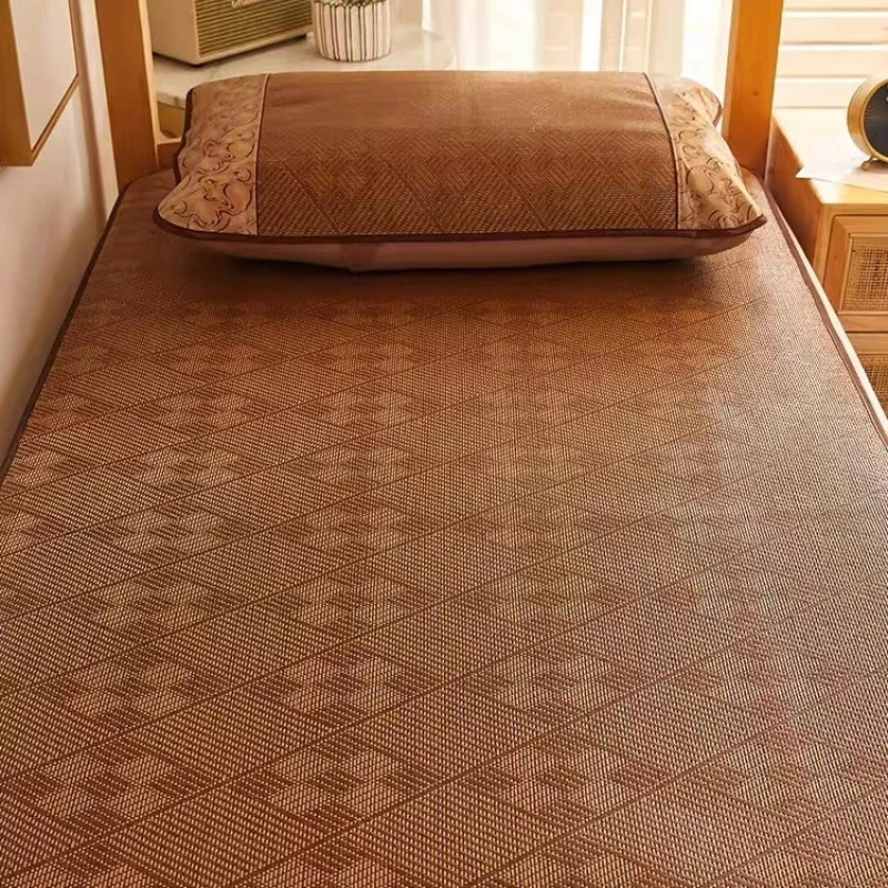 Thickened Summer Cool Mat Rattan Mat Folding Student Dormitory Single Double-Sided Ice Silk Environmentally Friendly Mat