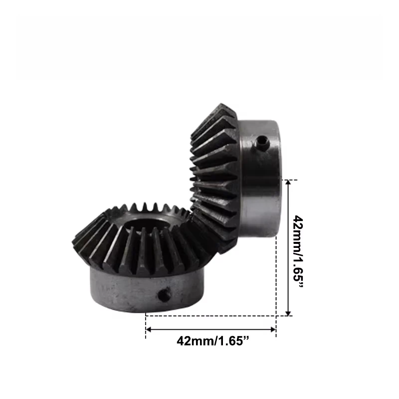 2 Mod 25 Teeth 2M25T Bevel Gear Hole 10/15/18/20/22/24/25mm Precision Pinion Transmission 45# Steel 90° Center Distance 42mm