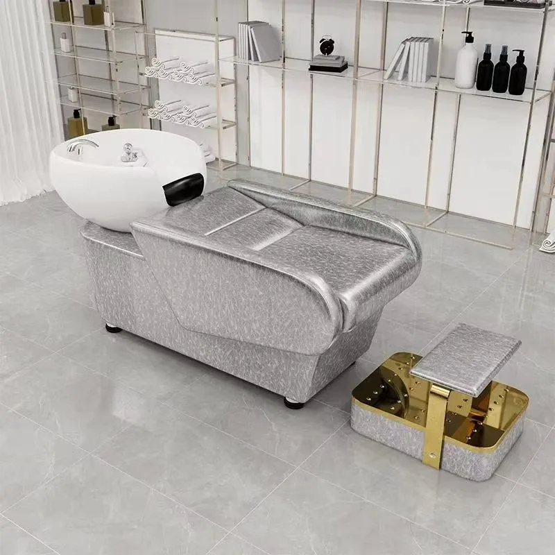 Shampoo Bed with Ceramic Basin for Hair Salon Beauty Furniture for Massage Salon
