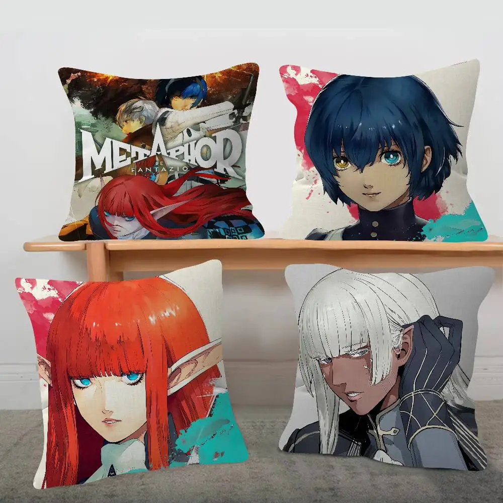 Game Metaphor ReFantazio Cute Cartoon L Game Cushion Cover Pillowcase Upholstery Sofa Throw Pillow Home Decor Pillowcas