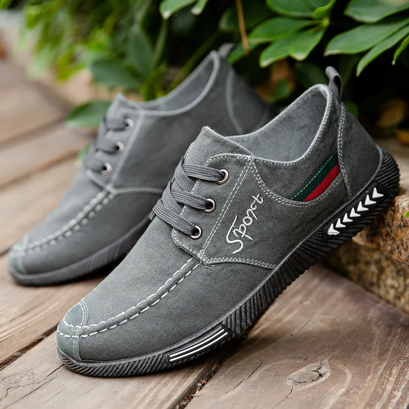 2023 Spring and Autumn New Men\'s Shoes Breathable Simple Casual Shoes Old Beijing Cloth Shoes Lace Up Denim Canvas Shoes Men