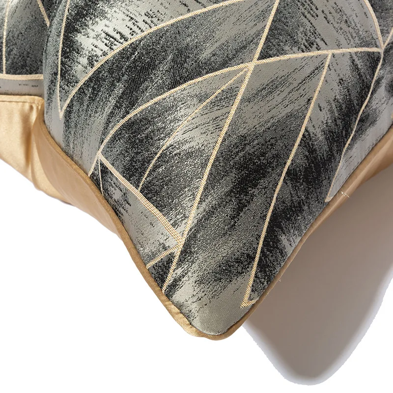 Luxury Cushion Black Golden Pillow Cover Geometric Cushion Cover Marble Texture Pillowcase