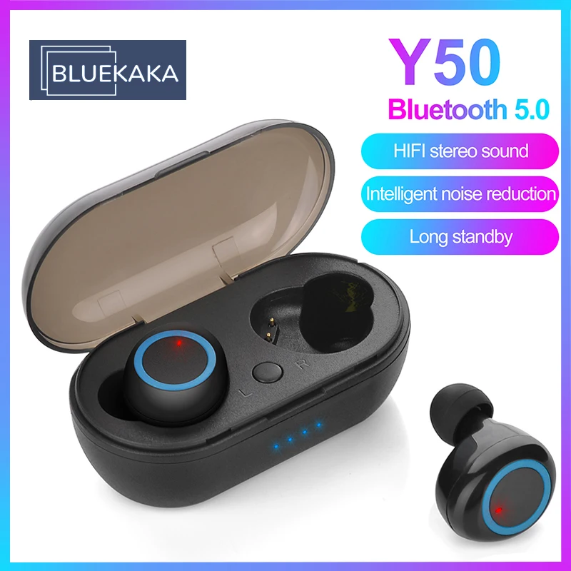 

Y50 TWS Wireless Headphone Bluetooth 5.0 Touch Earphone 9D Stereo Music Earbuds Waterproof Sports Headset With Mic LED Display