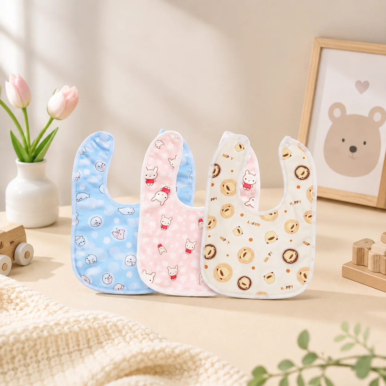 Baby Food Apron - 3 قطع من مرايل الأطفال المثلثة