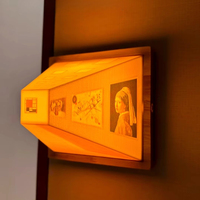 3D Visual Naked Eye Night Light Wall Lamp Optical Art Atmosphere Wall Lamp 3 Colors Wall-Mounted Painting Light