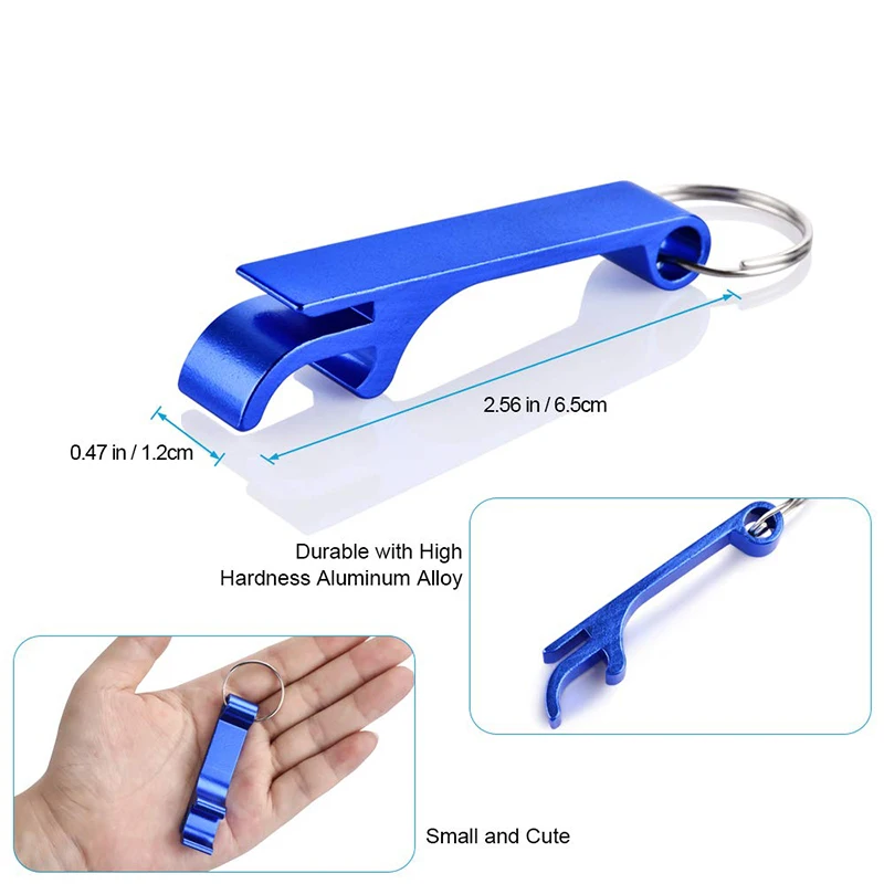 Color Mini Bottle Opener Metal Beer Drink Can Opener Keychain Small Practical Flat Portable Bottle Opener Suitable For Kitchen