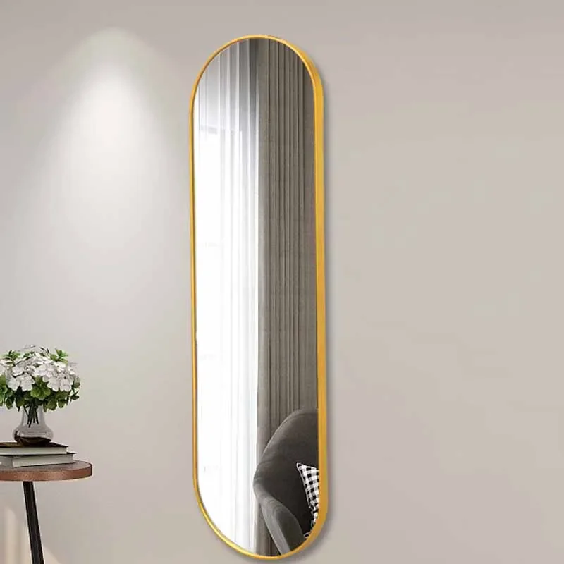 Bedroom Art Wall Mirror Oval Vintage Full Length Korean Mirror Wall Sticker Adornos Para El Hogar Room Decorations Aesthetic